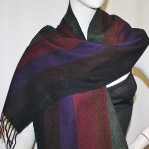 New Jewel Tones 100% Scotland Cashmere Unisex Fringe Scarf Wrap